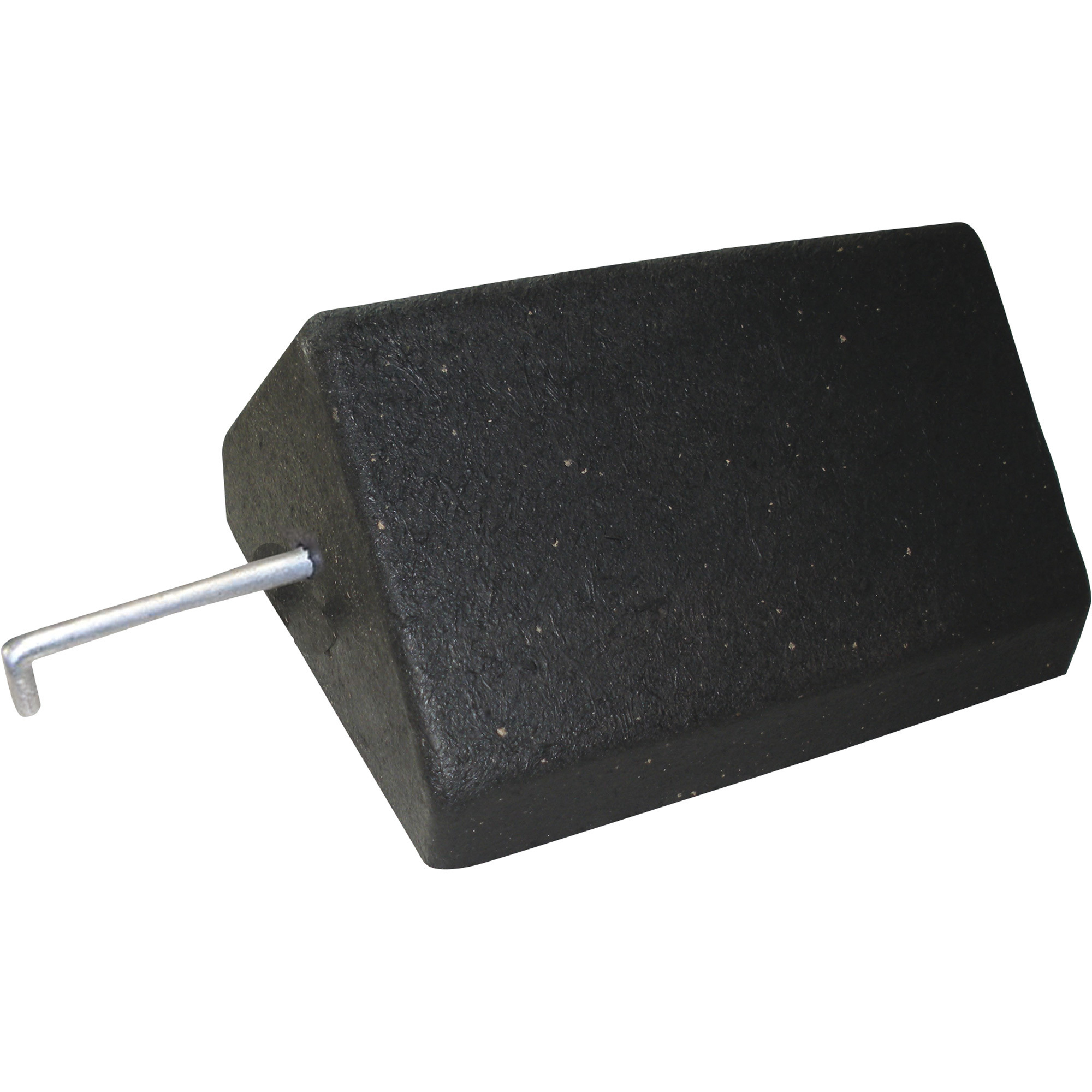 Plasticade 10-Lb. Rubber Wheel Chock with Metal Pole Step Handle, 7.75in.L x 9.75in.W x 5in.H, Model# W85S-N